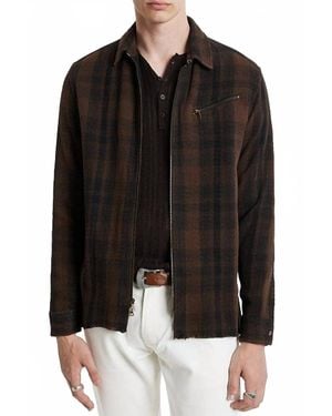 John Varvatos Long Sleeve Robbins Yarn Dye Sport Shirt - Black