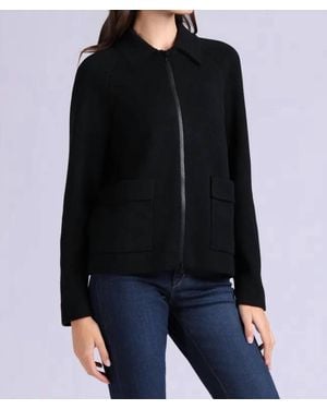 Minnie Rose Vicose Zip Jacket With Pockets - Black
