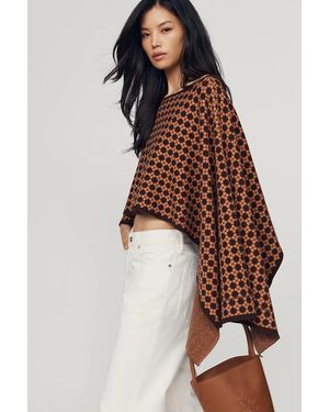 Mare Mare Printed Swing Poncho Top - Brown