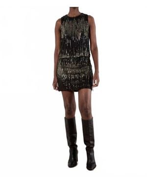 Apricot Sequin Fringe Top - Black