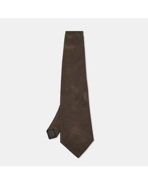 Lanvin Patterned Silk Traditional Tie - Brown