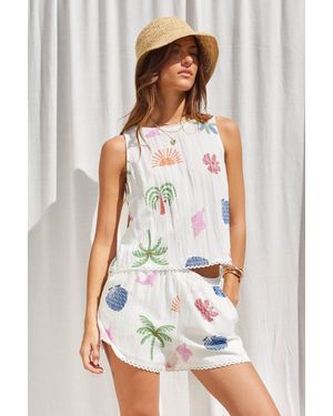 illa illa Seaside Two Piece Short Set - White