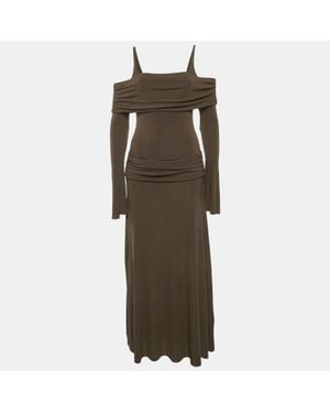 Chats by C.Dam Chat By C. Dam Jersey Off-Shoulder Ruched Rosa Dress - Brown