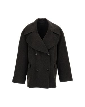 Loulou de Saison Neil Wool-Cashmere Double-Breasted Blazer - Black
