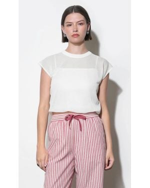 Greylin Natalia Sheer Bubble Sweater - Red