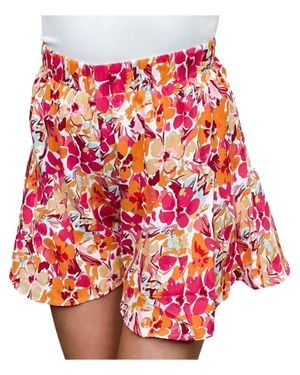 Kori Floral Printed Skirt - Red