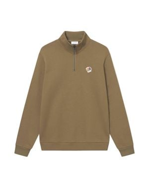 Les Deux Felipe Patch Half-Zip Sweatshirt - Natural