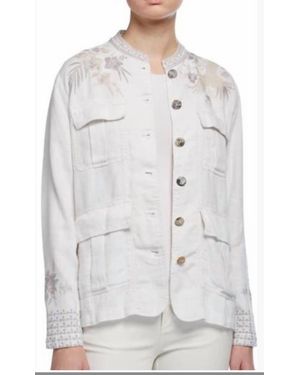 Johnny Was Oleander Linen Jacket - Gray