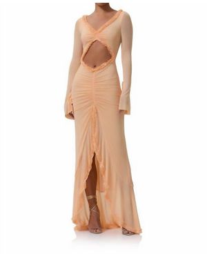 AFRM Cat Micro Ruffle Maxi Dress - Natural