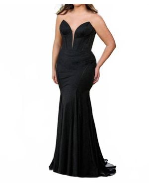 Rachel Allan Mermaid Strapless Gown - Black