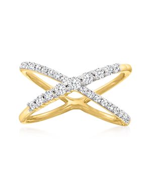 Ross-Simons Diamond Crisscross Ring - Metallic