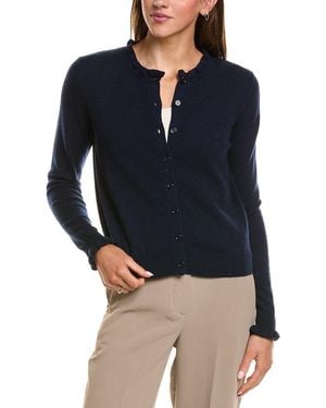 Sofiacashmere Ruffle Cashmere-Blend Cardigan - Blue