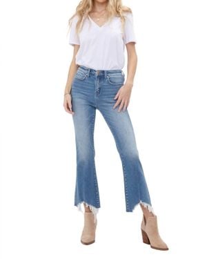 mica denim High Rise Crop Non-Distressed Flare Jeans - Blue