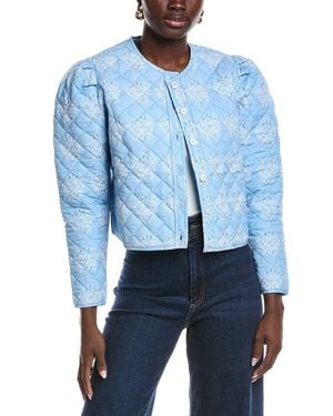Sail To Sable Quilted Print Jacket - Blue
