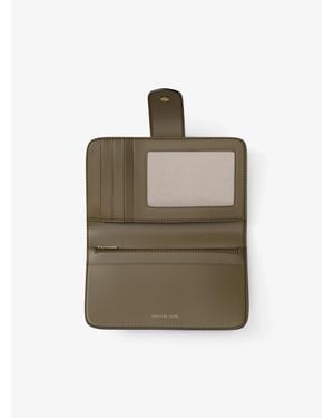 Michael Kors Mk Pop Charm Medium Pebbled Leather Wallet - Green