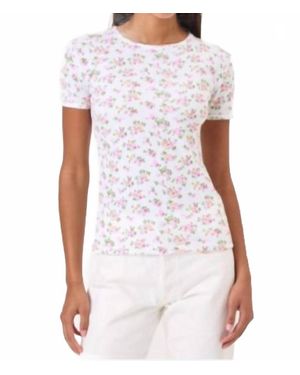Goldie Tees Short Sleeve Pointelle Tee - White