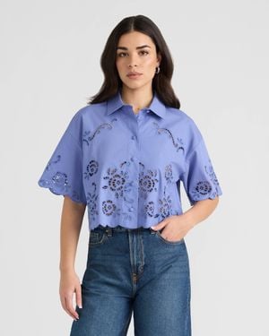 NVLT Eyelet Camp Shirt - Blue