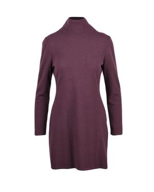 Valentino High Neck Wool Knit Dress - Purple