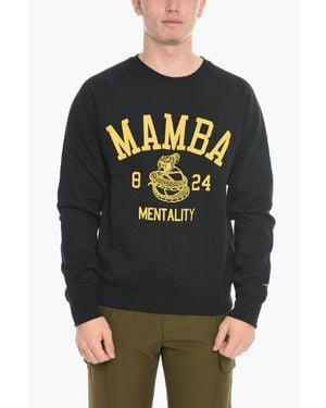Scrimmage Solid Color Mamba Crew-Neck Sweatshirt With Contrasting Prin - Gray