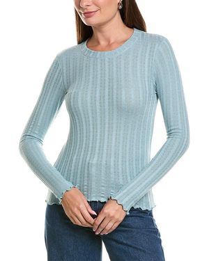 Splendid Pointelle Top - Blue