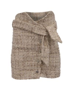 IRO Tomia Belted Tweed Mini Skirt - Natural