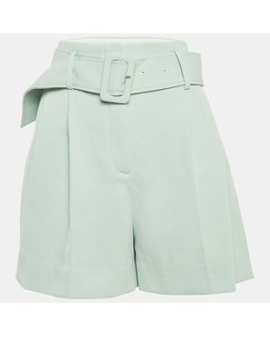 Sandro Cotton Pleated Shorts - Green