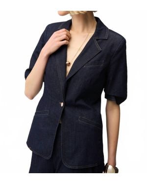 Joseph Ribkoff Puff Sleeve Blazer Jacket - Blue