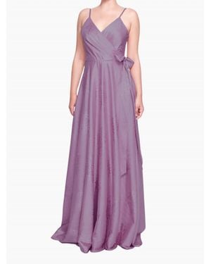Marchesa Matera Wrap Floral Gown - Purple