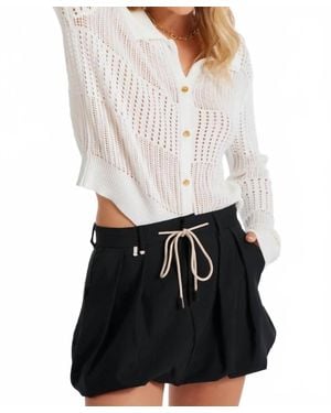 Bishop + Young Sporty Pointelle Cardigan - White