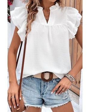 Miss Sparkling Ruffle & Go Blouse - White