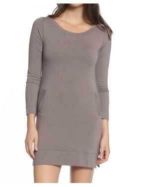 Twelve Eighty Eight Malibu Quarter Sleeve Lounge Dress - Gray