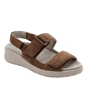 David Tate Key Sandals Suede Adjustable Strap Platform Zogg1696 - Brown