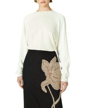 Costarellos Danique Lightweight Crepe Top - White