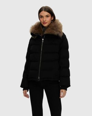 Gorski Loro Piana Cashmere Down Jacket With Select Cashmere Goat Collar - Black