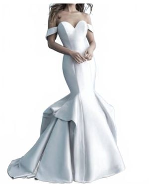 Allure Bridals Off The Shoulder Wedding Dress - Blue