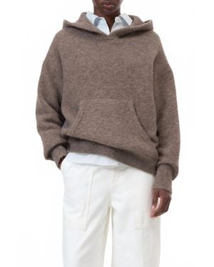 Closed Relaxed Long Sleeve Hoodie - Brown