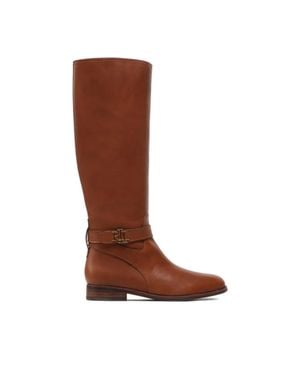 Ralph Lauren Brittaney Leather Ankle Buckle Boots - Brown