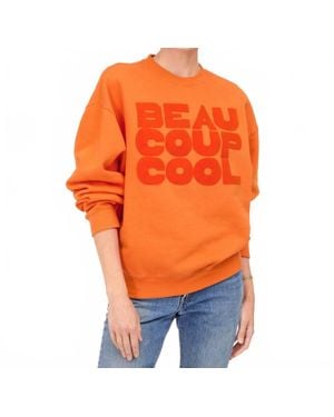 Clare V. Oversized Sweatshirt Beaucoup Cool - Orange