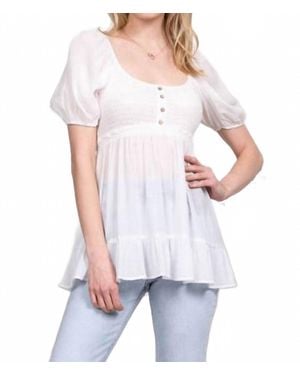 Blu Pepper Force Of Love Babydoll Top - White