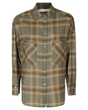Tela Tartan Semi-Sheer Viscose-Blend Nora Shirt - Green