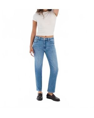 DAZE Rebel Mid Rise Ankle Slim Straight Leg Jeans - Blue