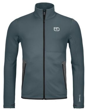 Ortovox Fleece Jacket Fitted High Collar Fleece - Blue
