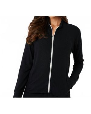 French Kyss Heart Back Zip Up Jacket - Black