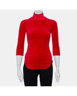Vetements X Juicy Couture Velour Turtleneck Top - Red