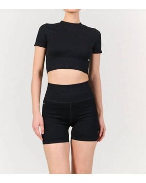 Lune Active High Waisted Rib Short - Black
