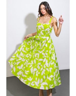 TRUEDAMES A Passionate Heart Woven Midi Dress - Yellow