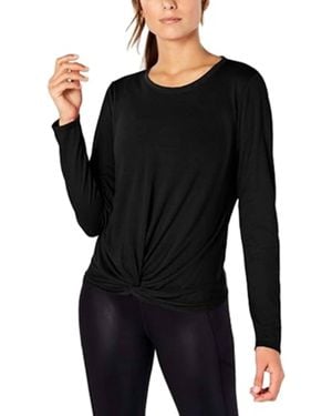 Calvin Klein Twist Front Long Sleeve Top - Black