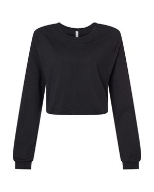Bella Canvas Fwd Fashion Crop Long Sleeve Tee - Black