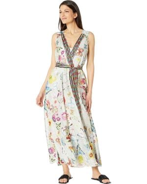 Johnny Was Edith Sleeveless Midi Dress - White