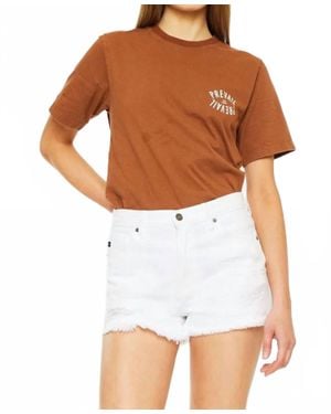 Kancan High Rise Denim Shorts - White